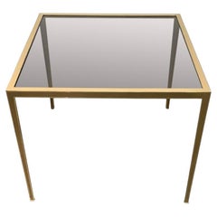 Table de canapé en laiton et verre du milieu du siècle, Vereinigte Werkstätten, années 1960