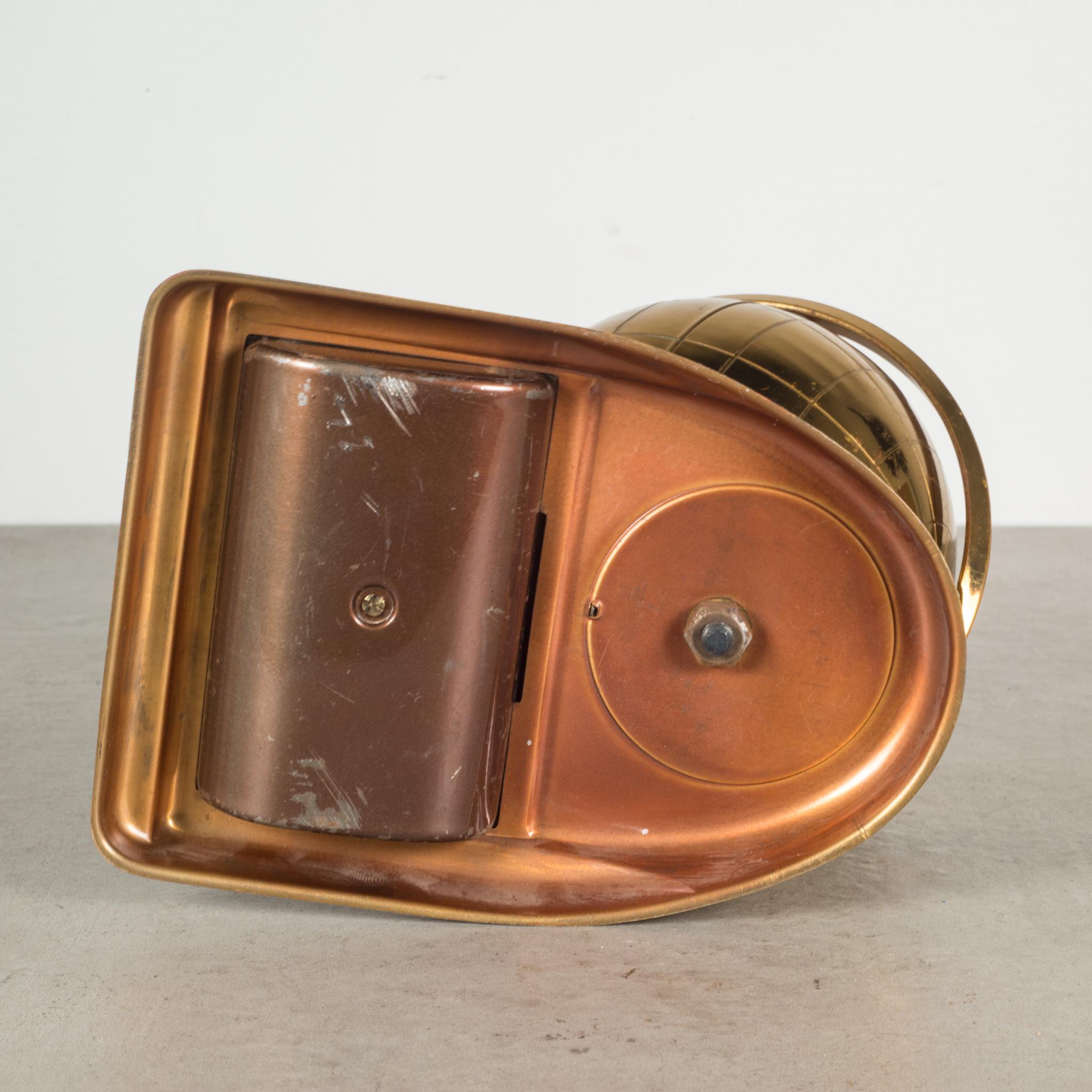 Metal Mid-Century Brass Globe Cigarette Holder and Ashtray/Coin Dish, c.1960