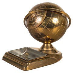 Mid-Century Brass Globe Cigarette Holder and Ashtray/Coin Dish, c.1960