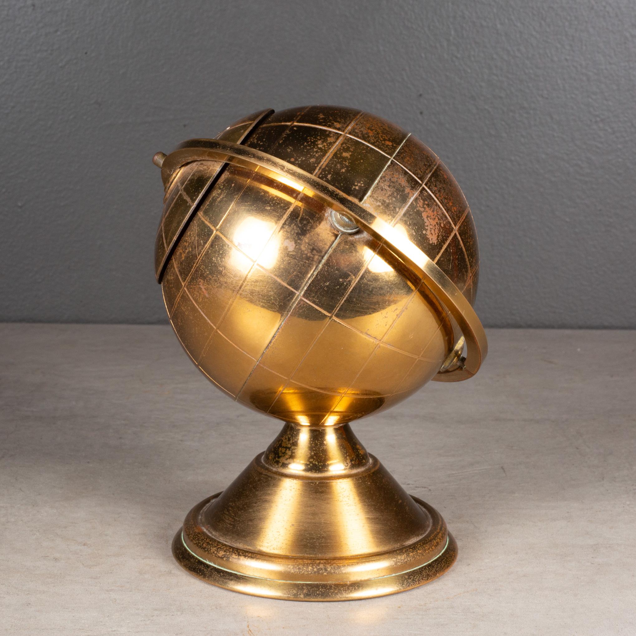 Mid-Century Modern Mid-century Brass Globe Cigarette Holder c.1960