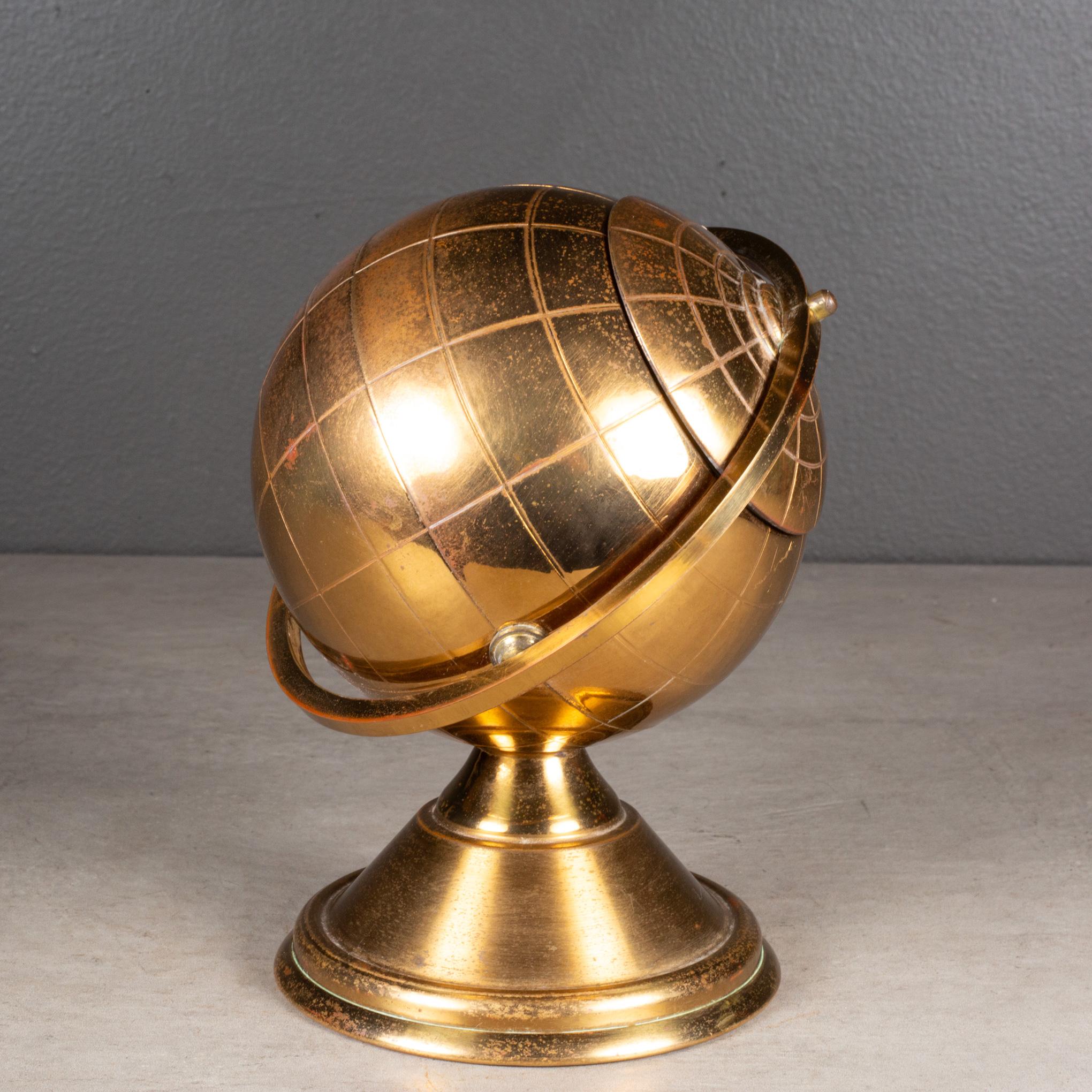 20th Century Mid-century Brass Globe Cigarette Holder c.1960