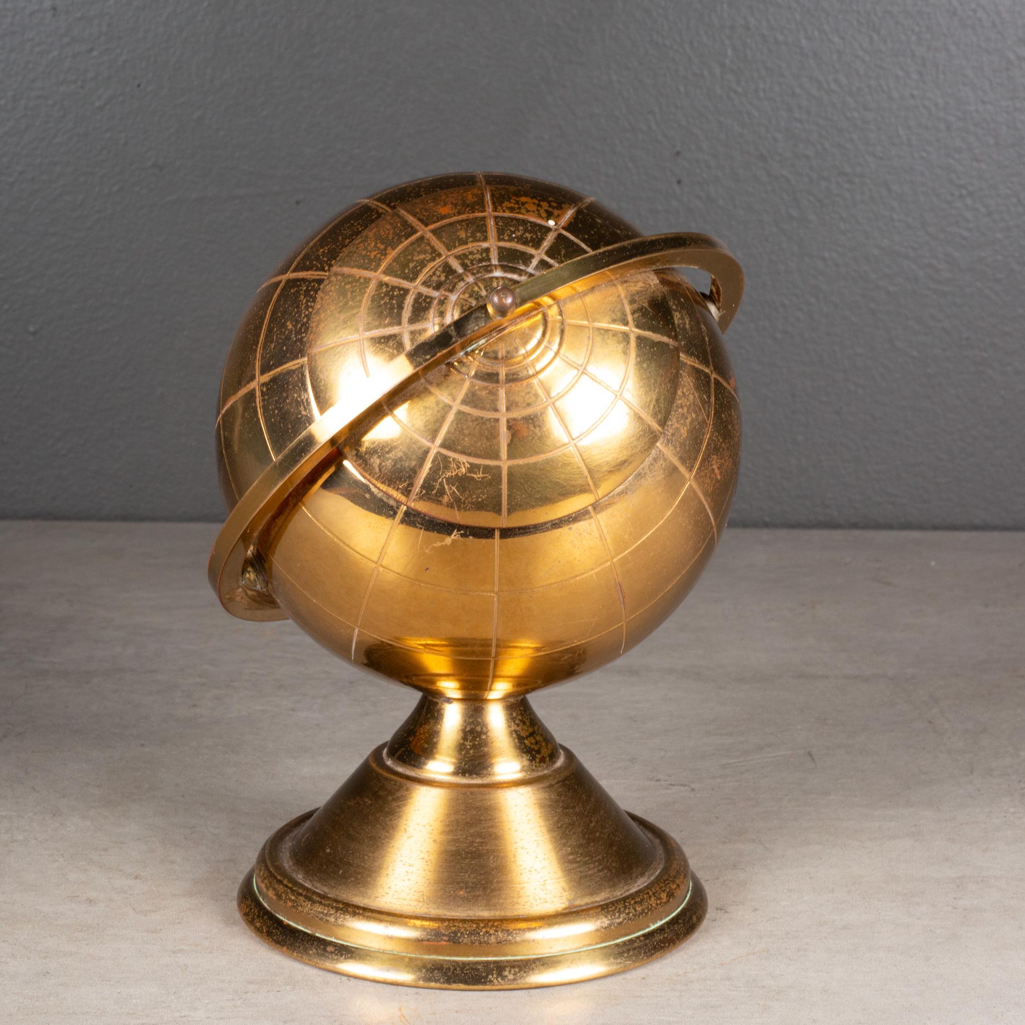 Metal Mid-century Brass Globe Cigarette Holder c.1960