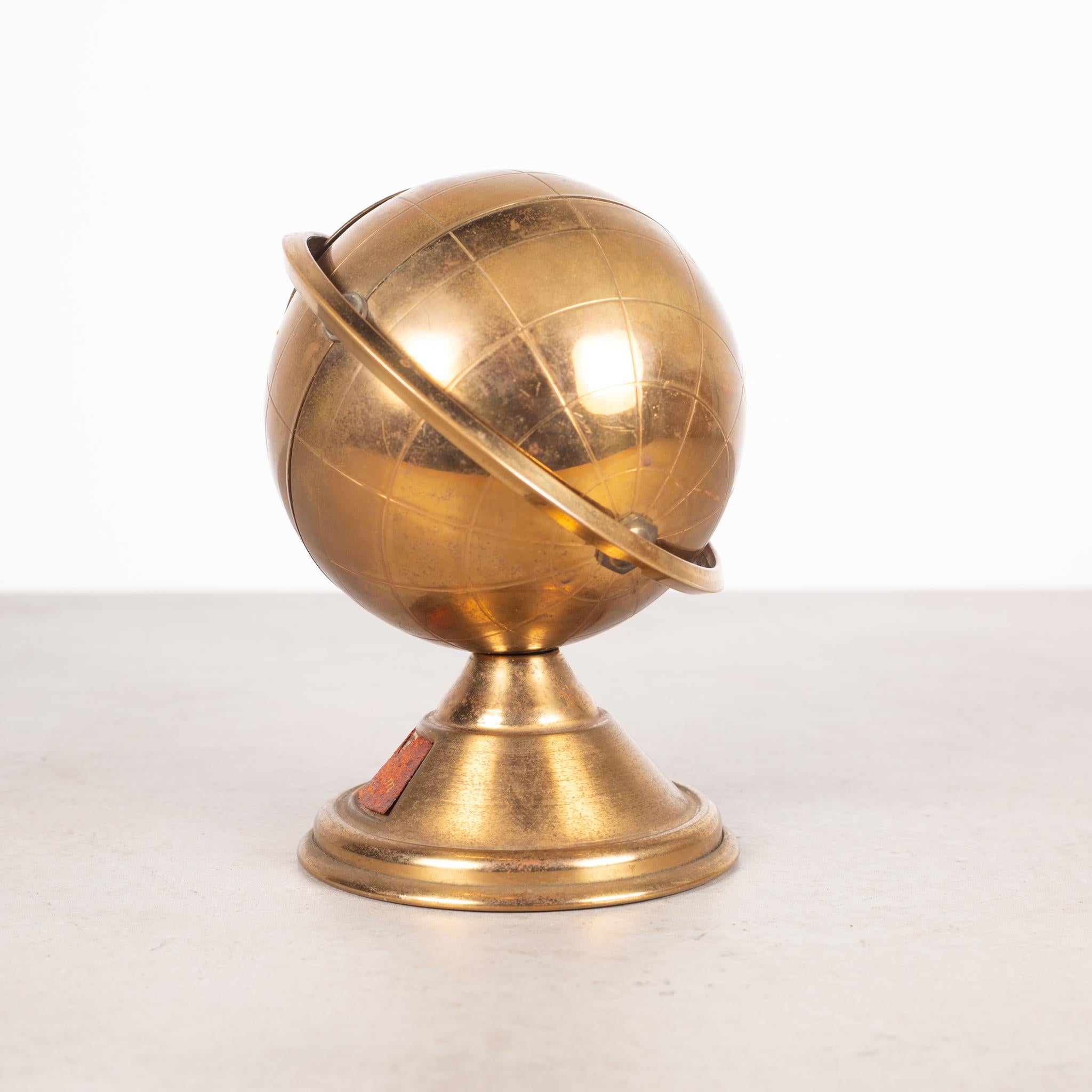 Mid-Century Modern Mid-Century Brass Globe Cigarette Holder, circa 1960