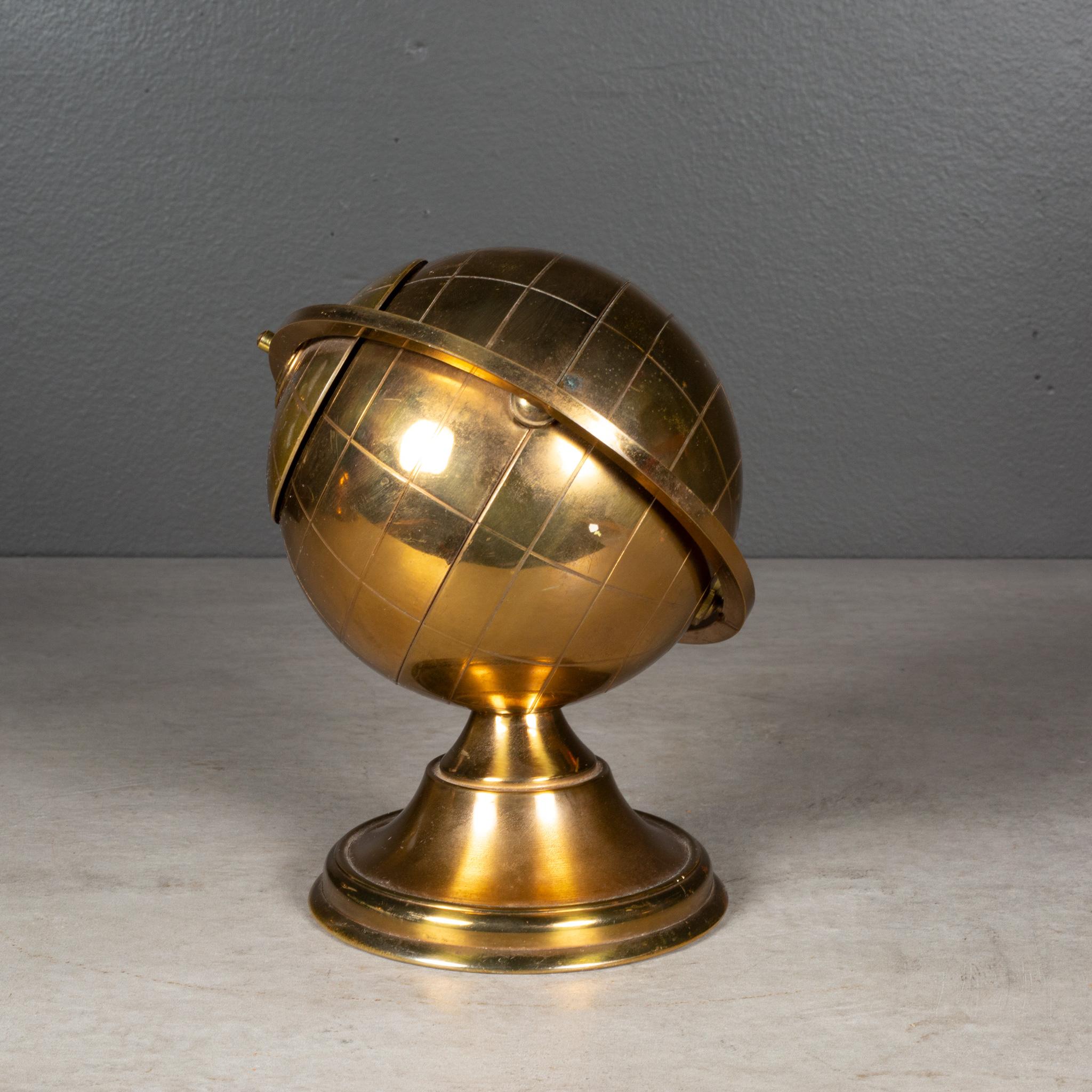 Mid-century Brass Globe Cigarette Holder, circa 1960 In Good Condition In San Francisco, CA