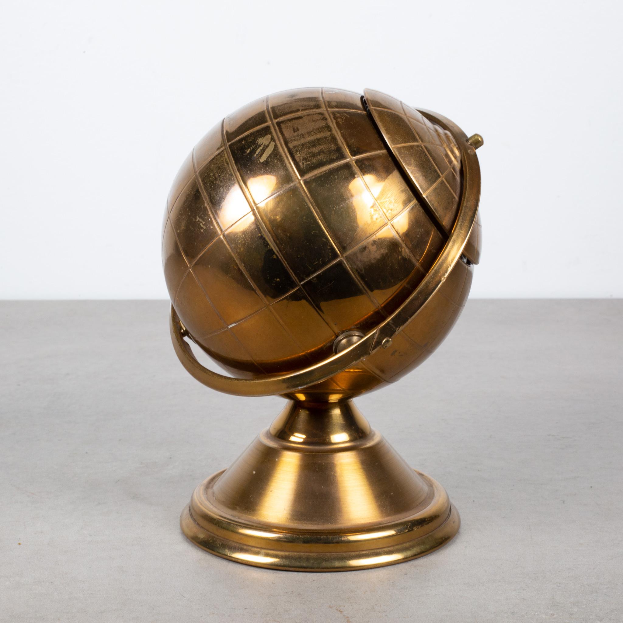 Mid-Century Modern Midcentury Brass Globe Cigarette Holder, circa 1960