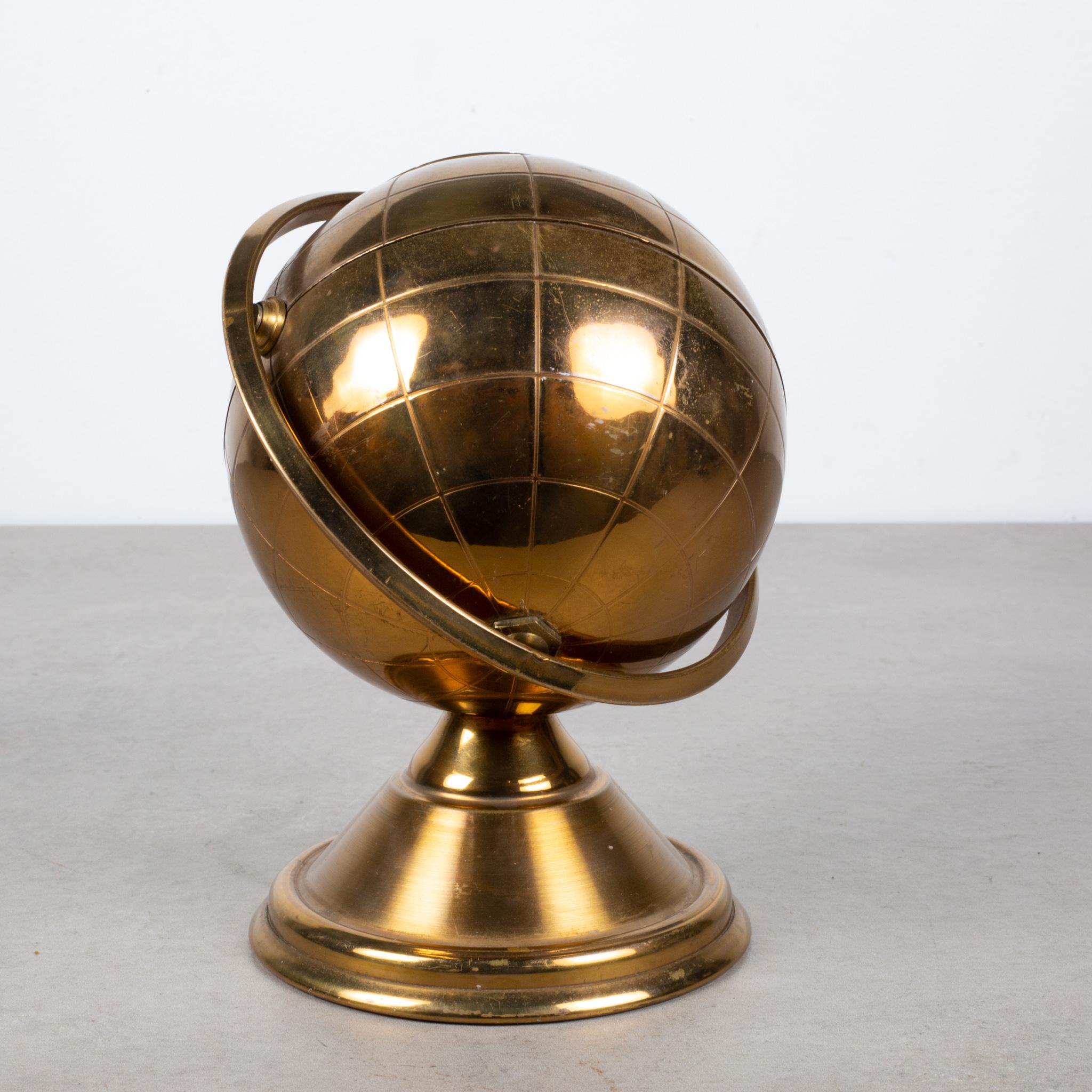 Midcentury Brass Globe Cigarette Holder, circa 1960 In Good Condition In San Francisco, CA