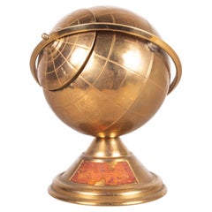 Vintage Mid-Century Brass Globe Cigarette Holder, circa 1960
