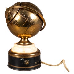 Mid-century Brass Globe Cigarette Holder with LIght c.1960