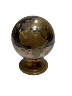 Midcentury Brass Globe Table Cigar Lighter by Rolstar