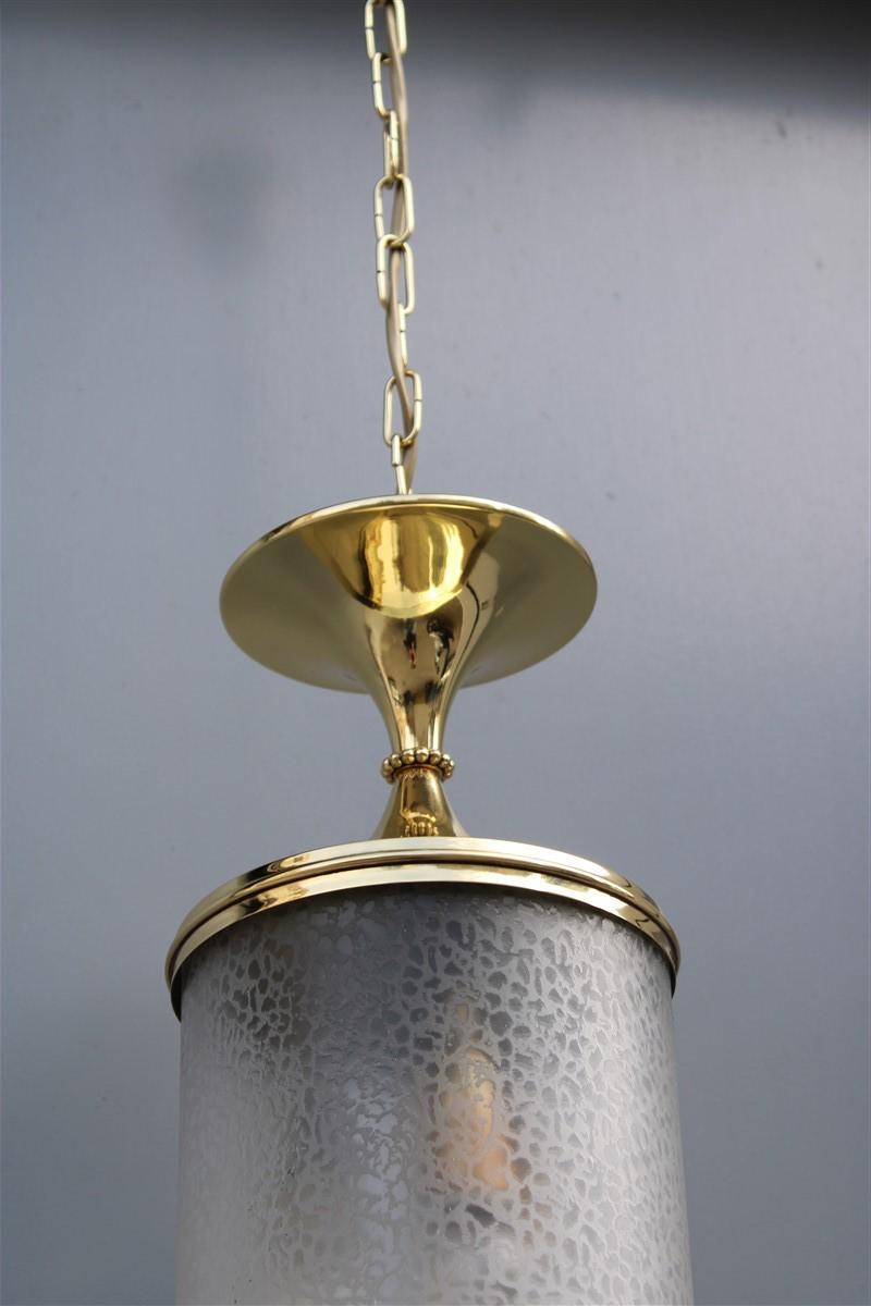 Mid-Century moderno Lanterna in ottone dorata del Medioevo Design italiano Lumi Milano in vendita