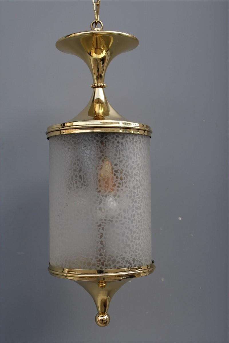 Mid-20th Century Midcentury Brass Gold Lantern Italian Design Lumi Milano For Sale