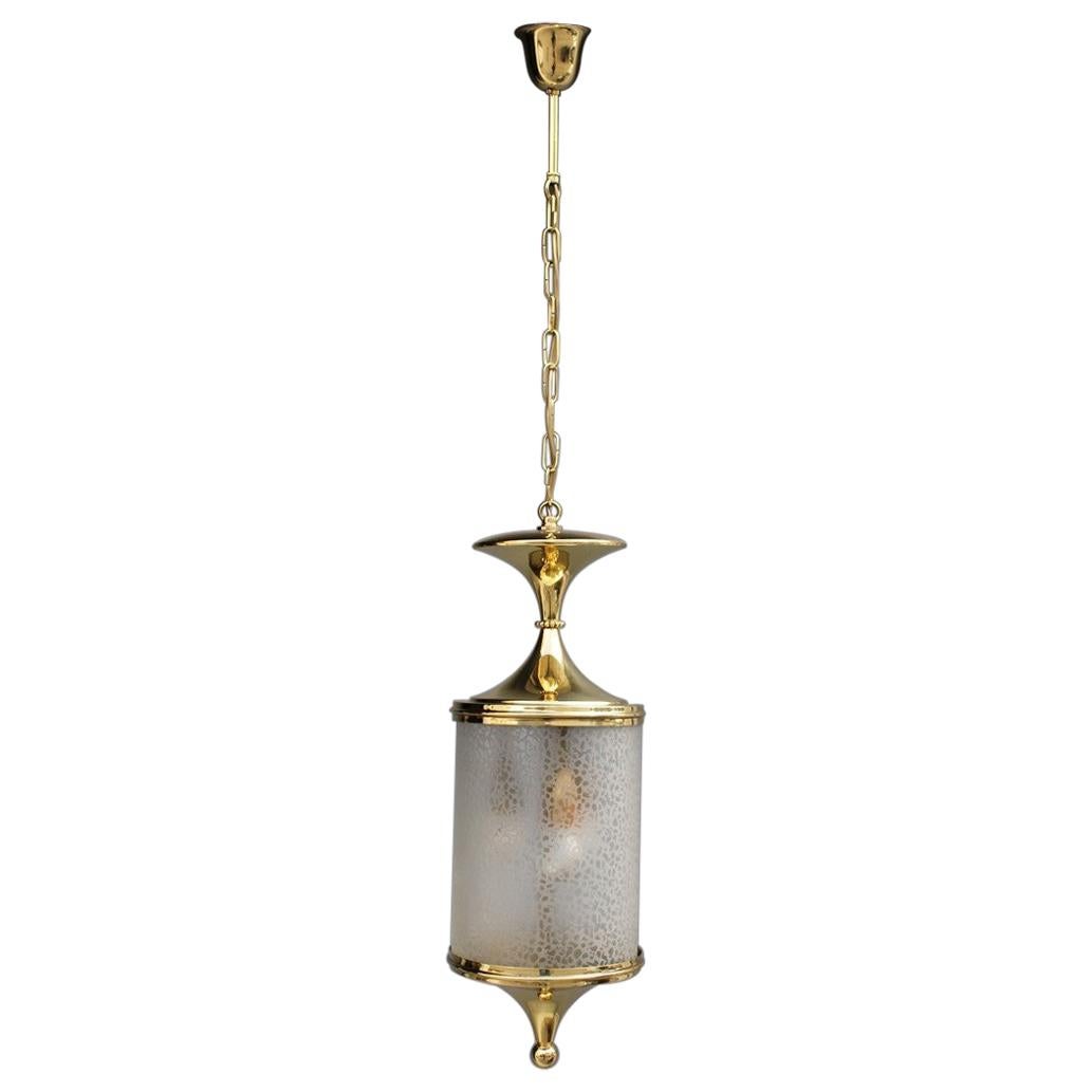 Midcentury Brass Gold Lantern Italian Design Lumi Milano For Sale