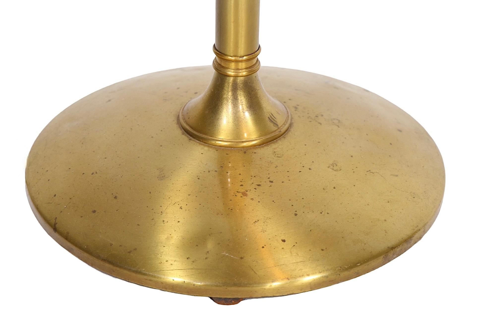 Mid Century Brass Gooseneck Floor Lamp by Gerald Thurston for Lightolier  1950s 4