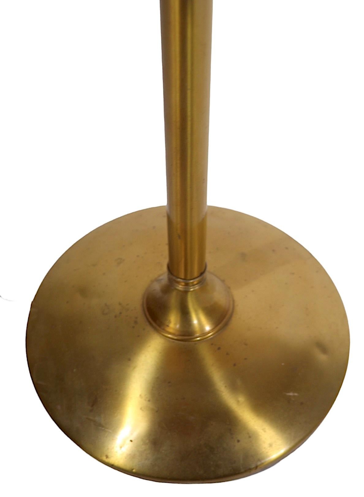 Mid Century Brass Gooseneck Floor Lamp by Gerald Thurston for Lightolier  1950s  1