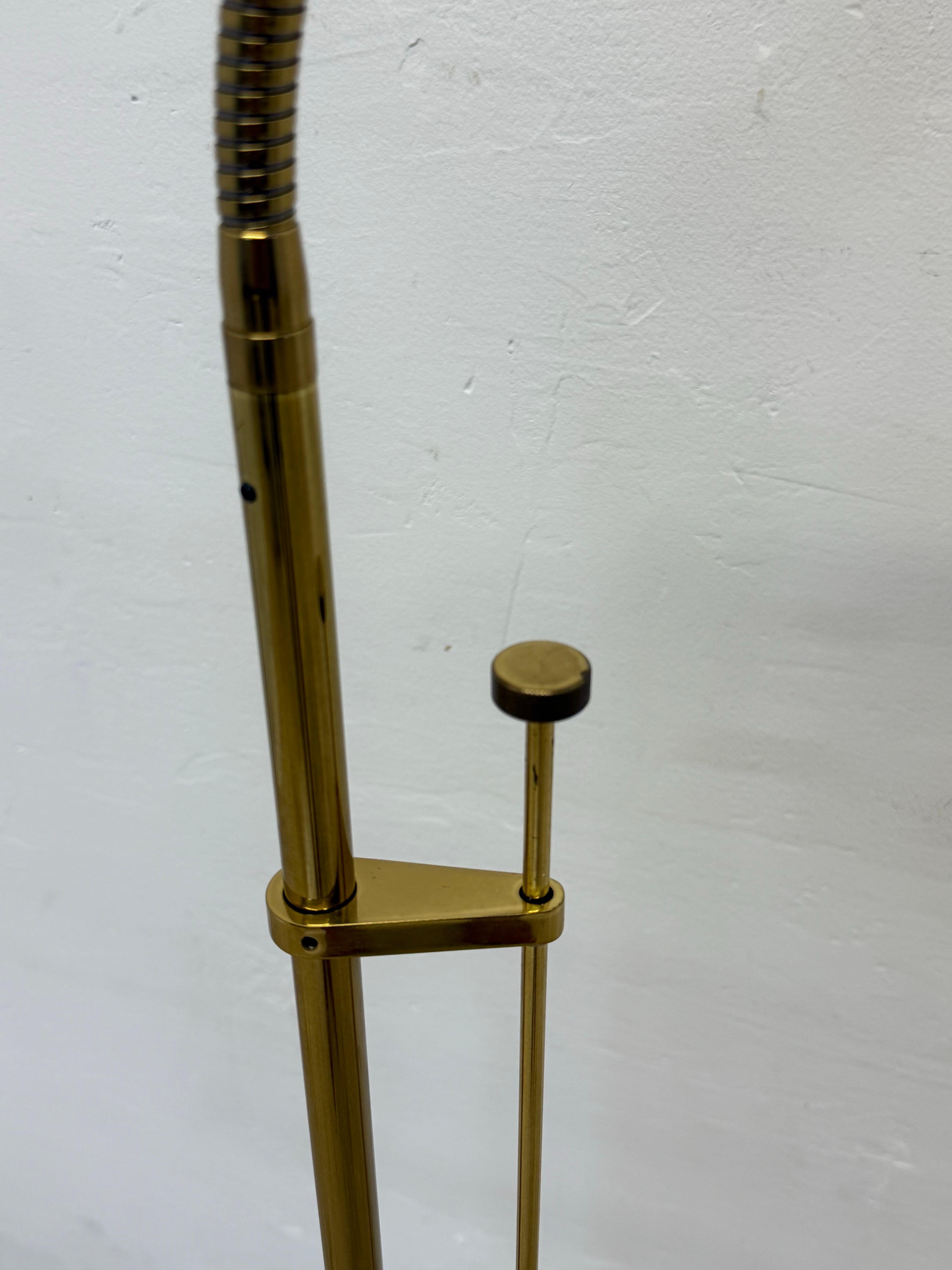 Mid-Century Brass Gooseneck Floor Lamp by Holtköetter 5