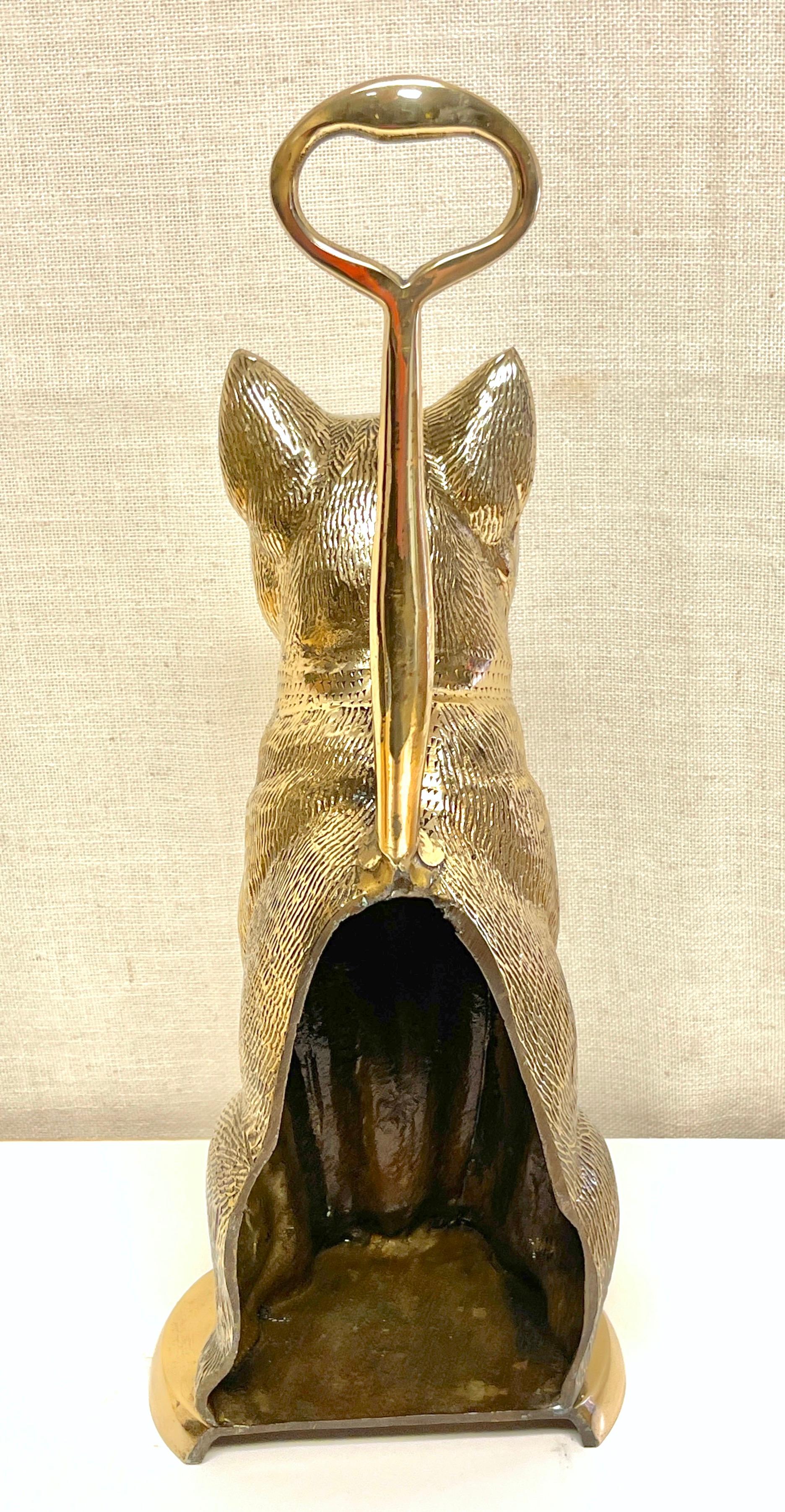 20th Century Mid-Century Brass Handled Cat Doorstop, by Sarreid Ltd. For Sale