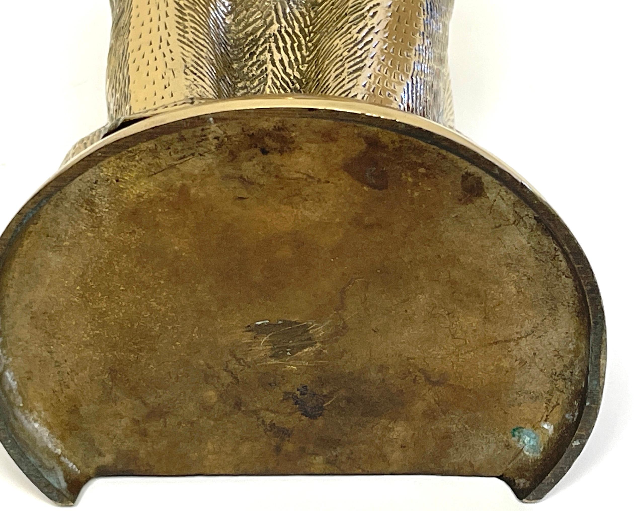 Mid-Century Brass Handled Cat Doorstop, by Sarreid Ltd. For Sale 6