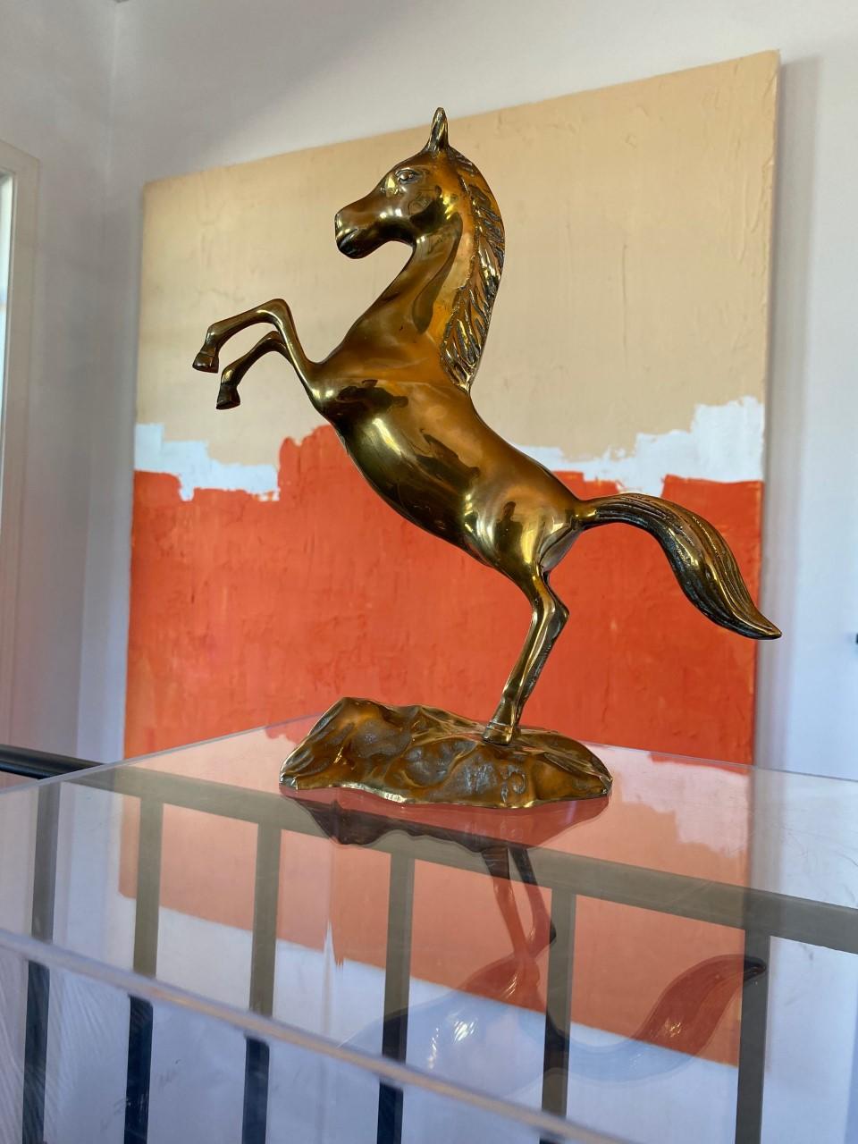 Mid-Century Brass Horse Sculpture 2
