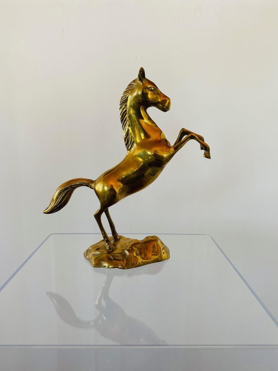 Mid-Century Modern Mid-Century Brass Horse Sculpture