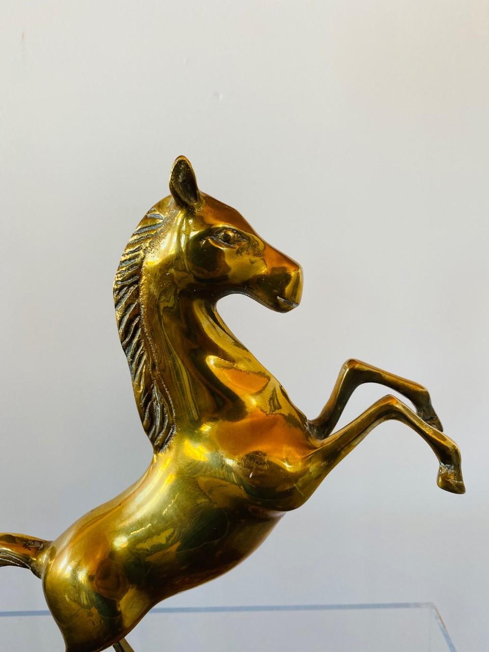 South Korean Mid-Century Brass Horse Sculpture