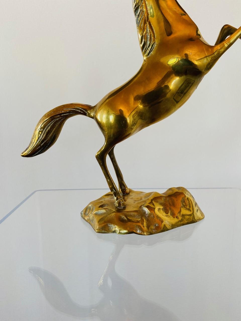 Cast Mid-Century Brass Horse Sculpture