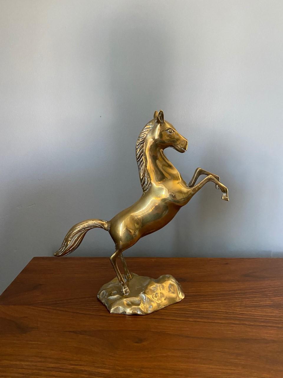 Mid-Century Brass Horse Sculpture In Good Condition In San Diego, CA