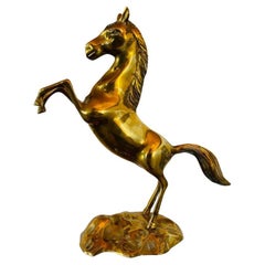 Vintage Mid-Century Brass Horse Sculpture
