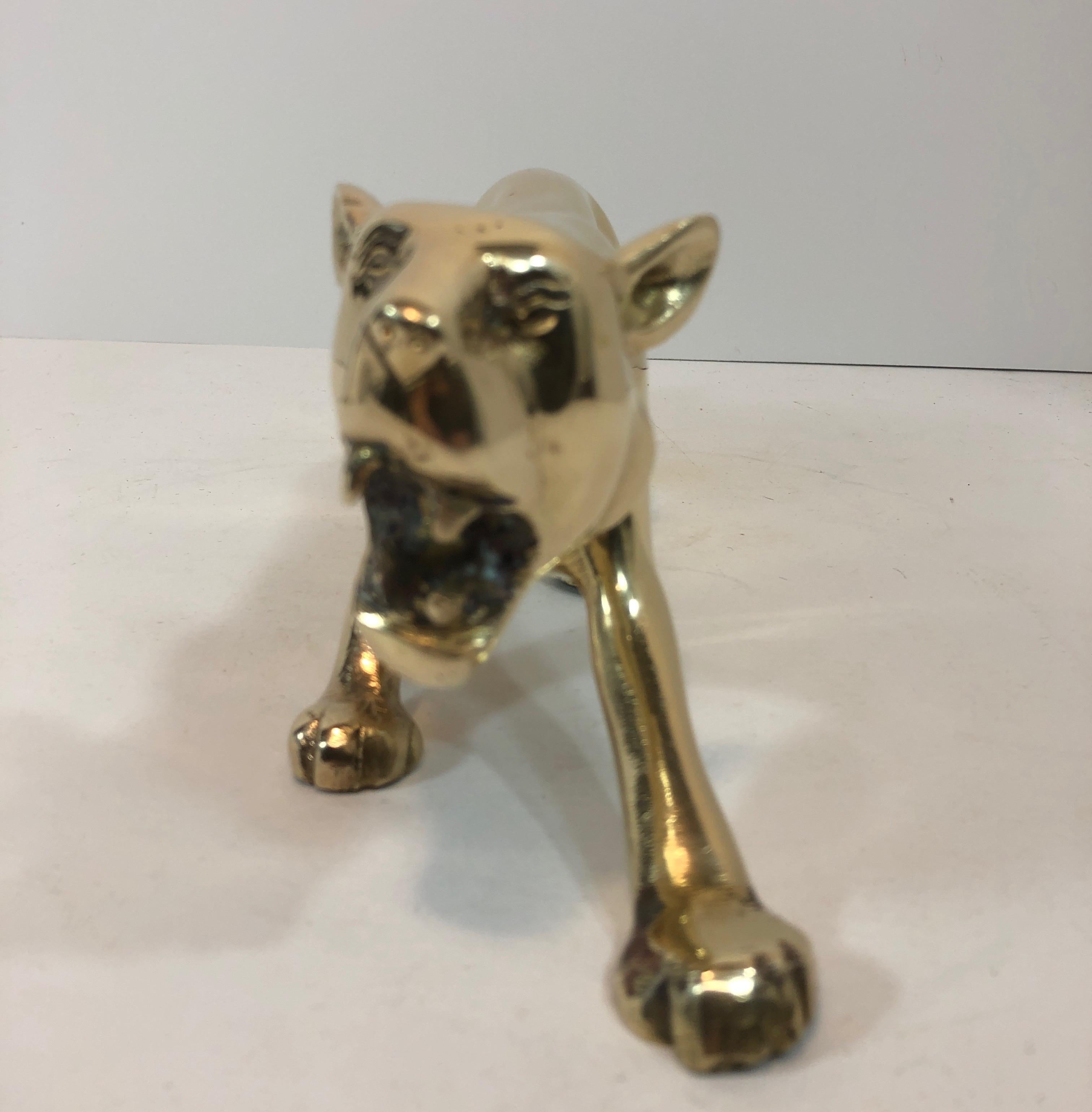 Midcentury Brass Hunting Panther Sculpture 7