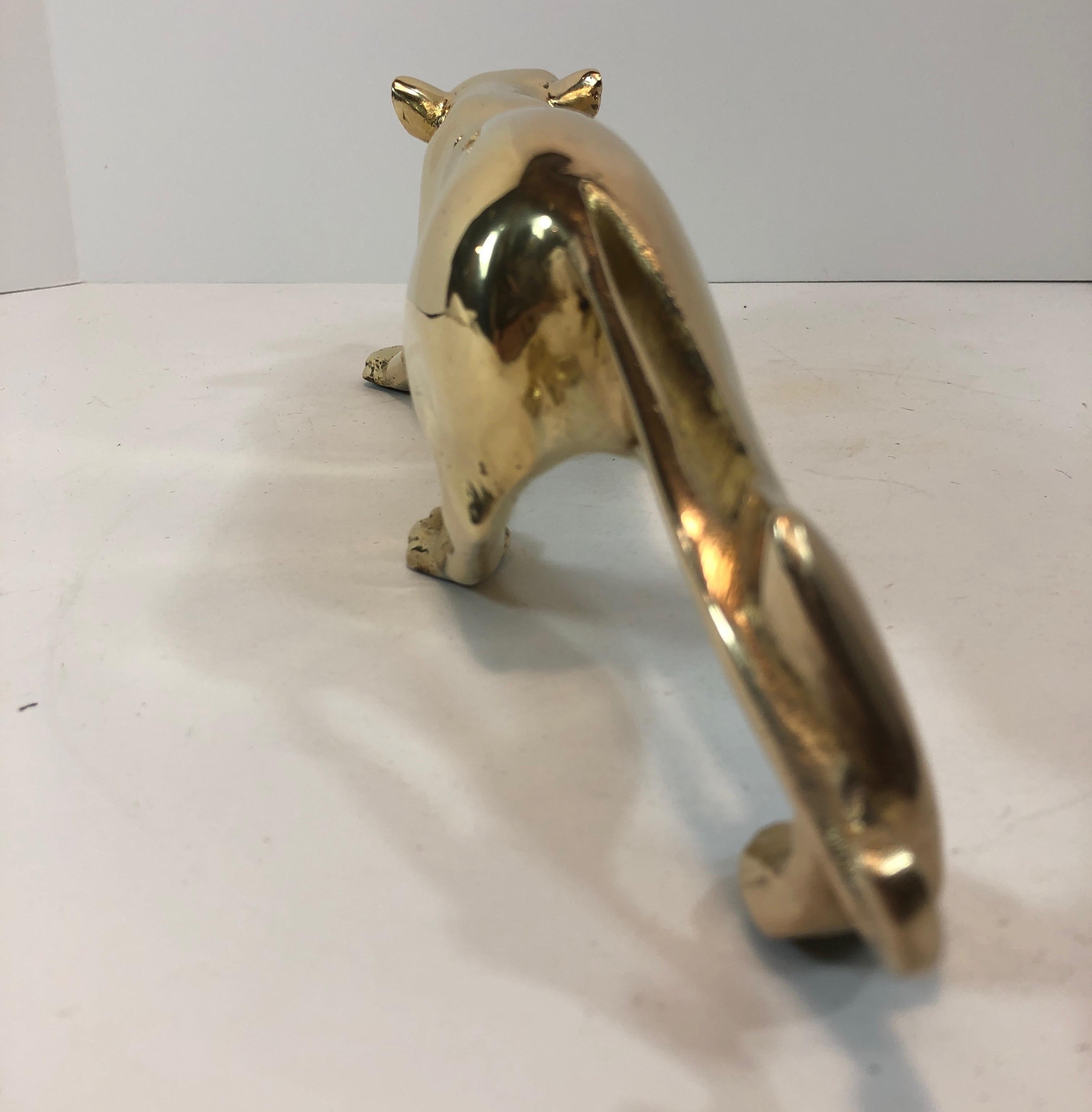 Midcentury Brass Hunting Panther Sculpture 8