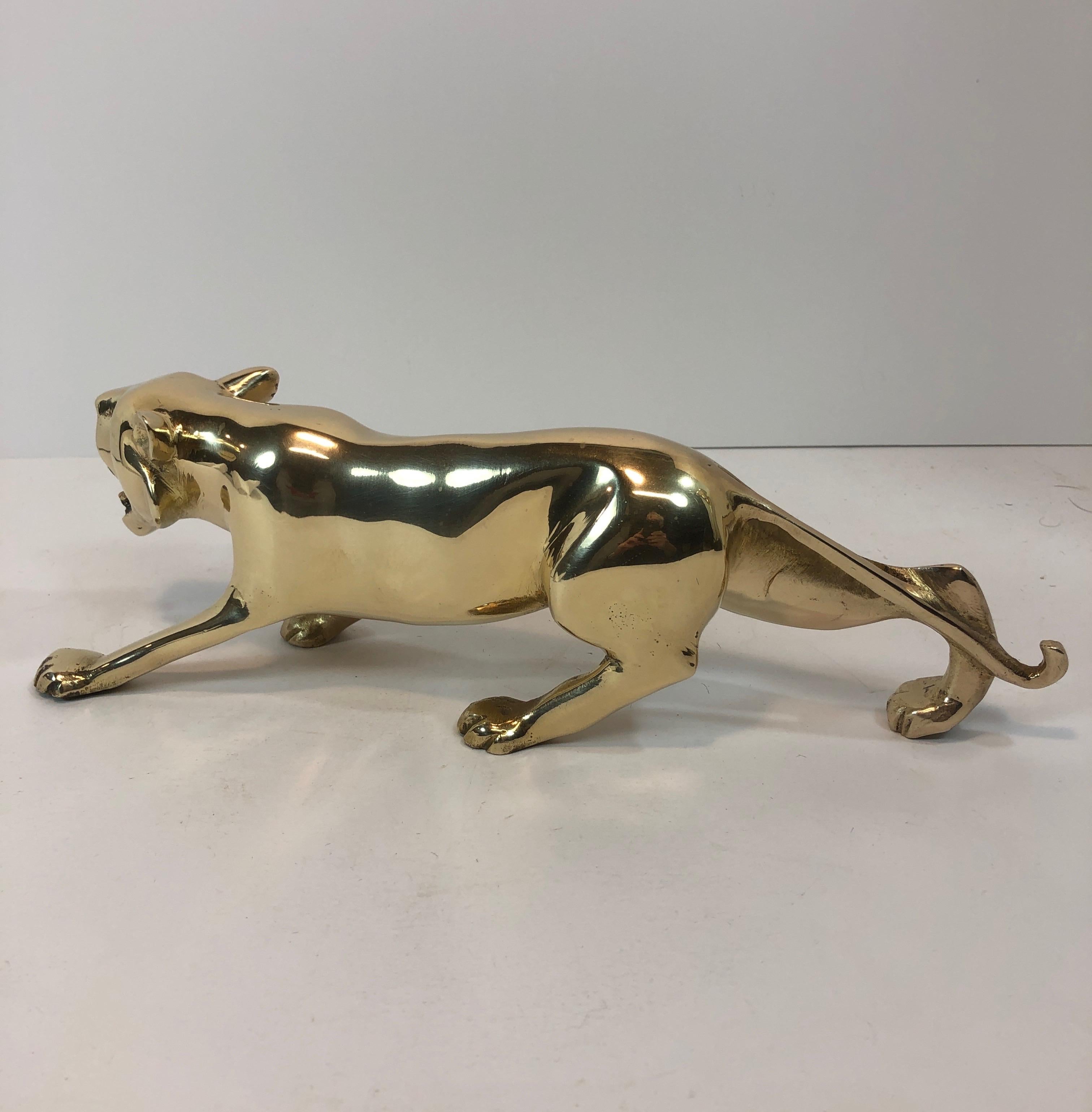 brass panther statue