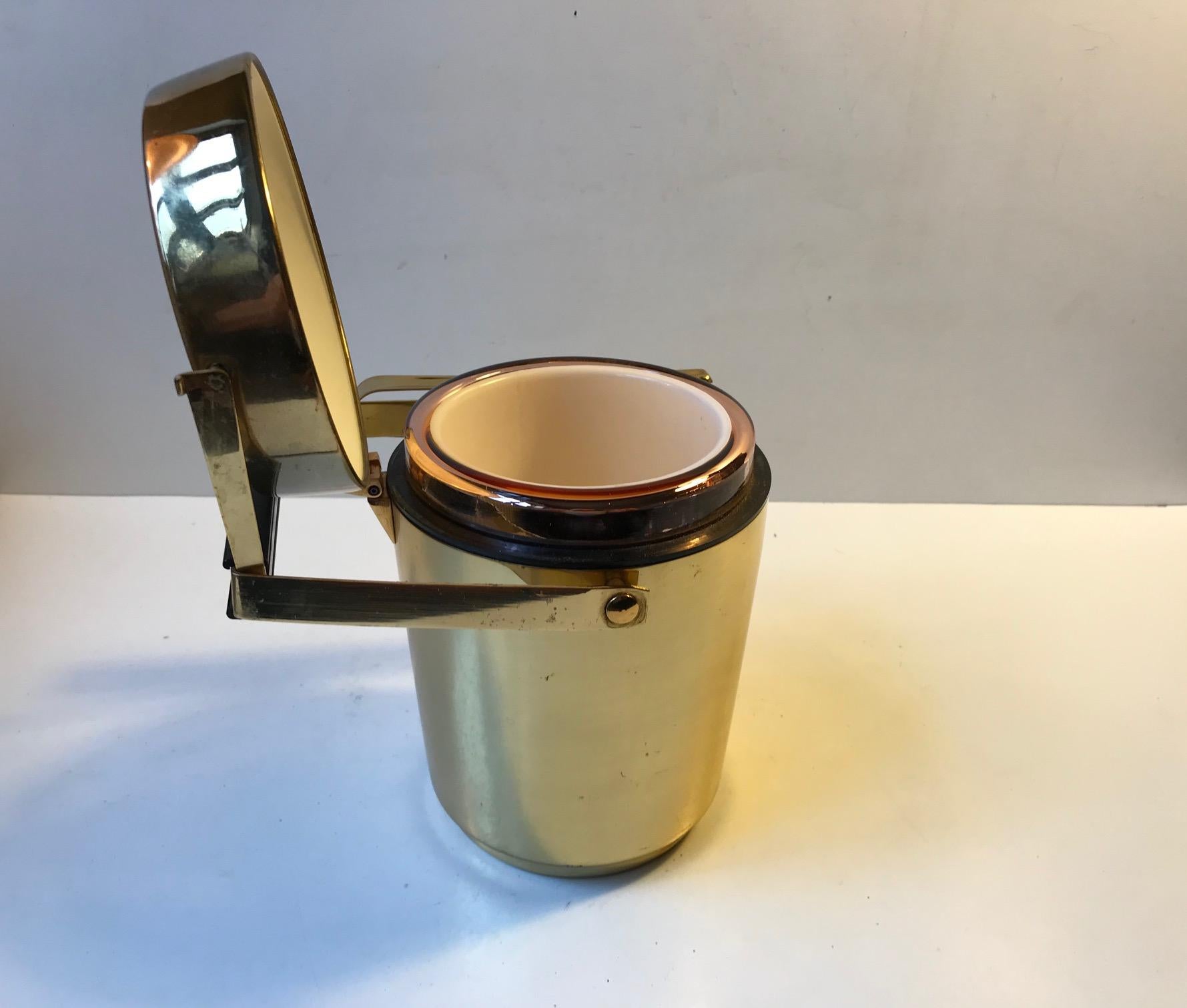 Midcentury Brass Ice Bucket & Tong by Alfi, 1970s In Good Condition In Esbjerg, DK