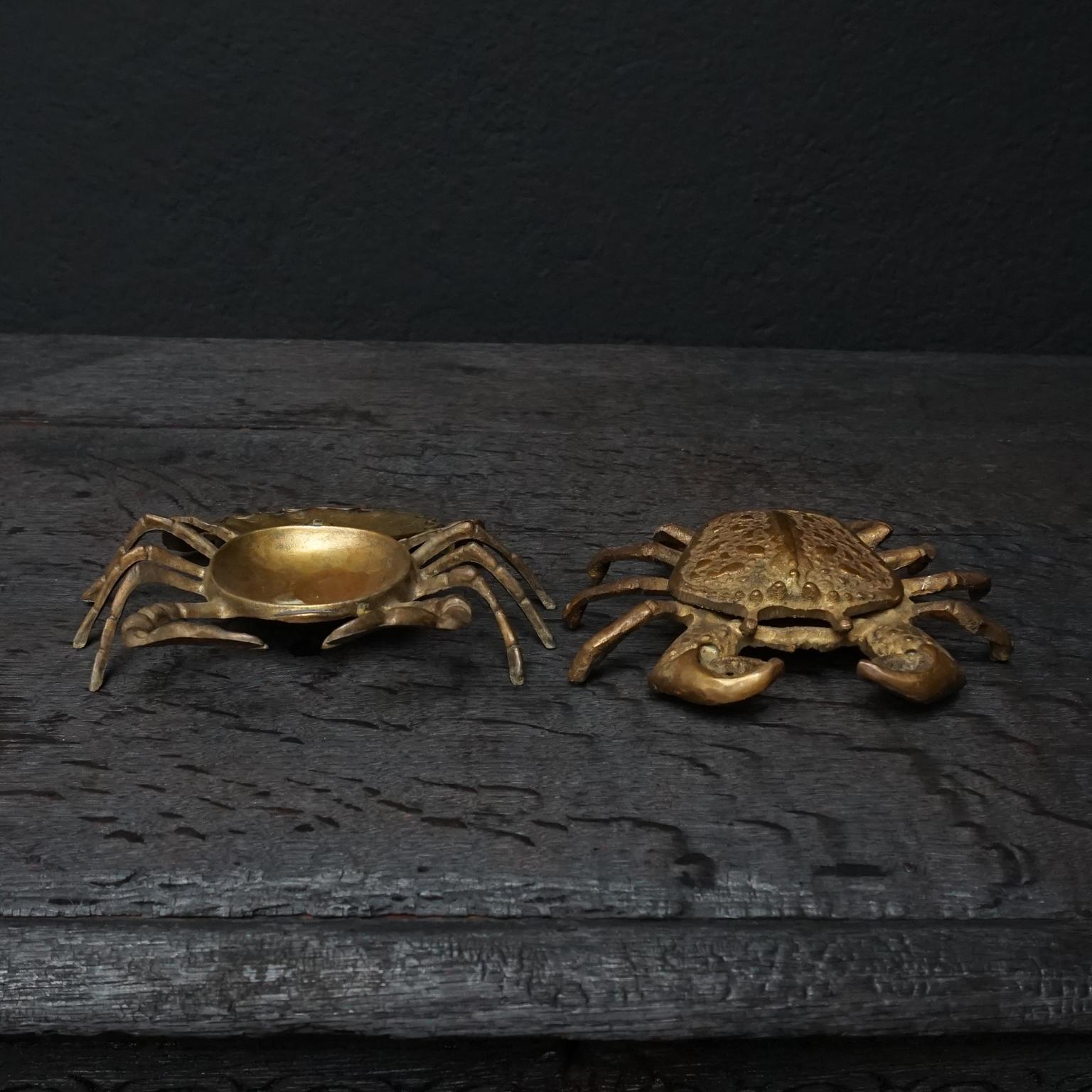 Mid-Century Brass Insects Fly, Spider, Ladybug Ant, Crab Ashtray Trinket Dishes 6