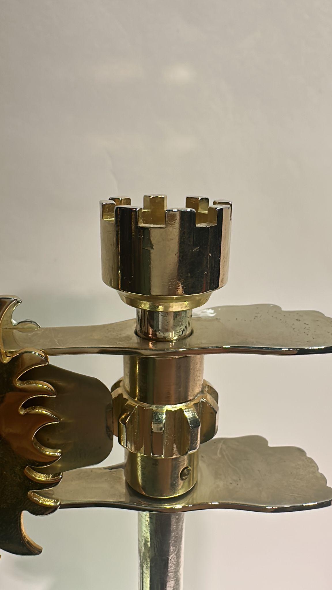 Cast Mid-Century Brass Israeli Purim Noisemaker