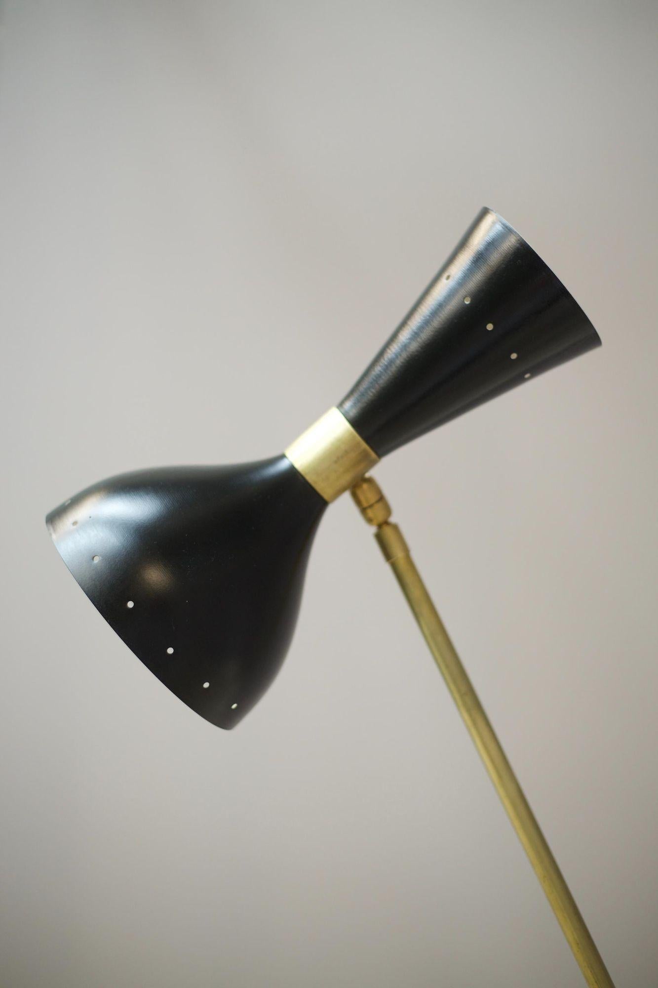 20th Century Midcentury Brass Italian Floor Lamp by Stilnovo For Sale