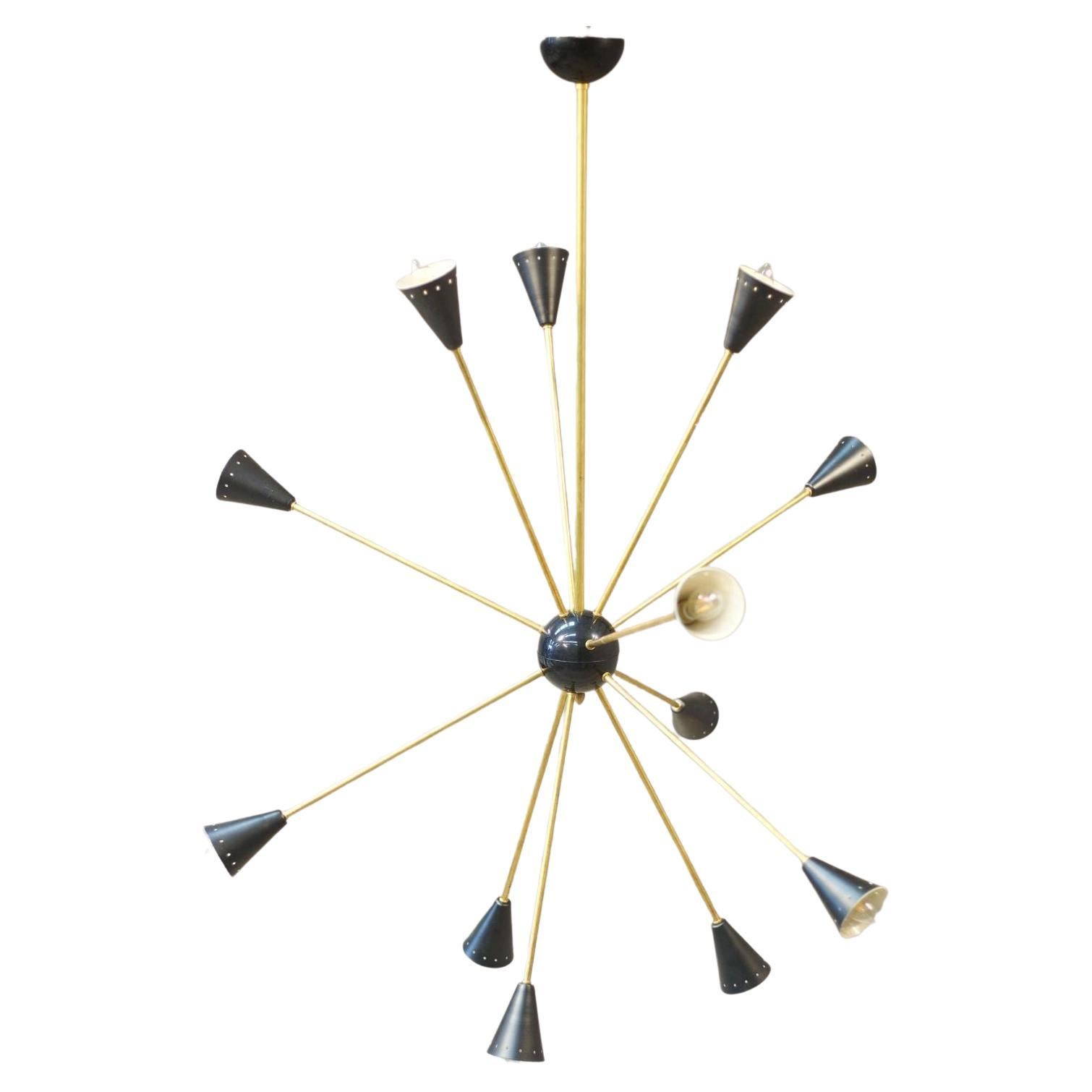 Midcentury Brass Italian Pendant Light - Stilnovo For Sale