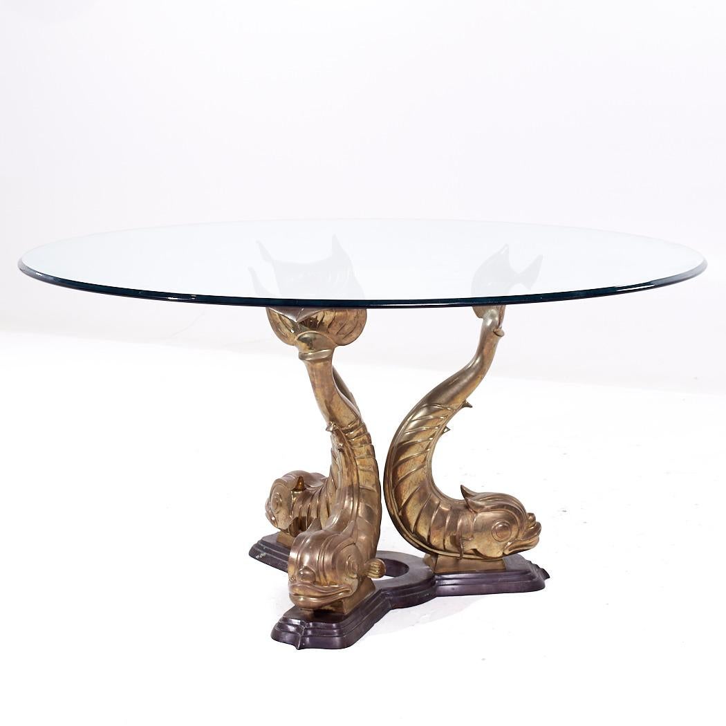 Mid-Century Modern Table de salle à manger KOI en laiton du milieu du siècle en vente