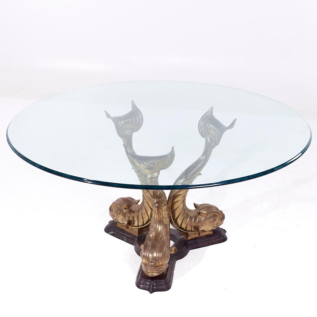 Américain Table de salle à manger KOI en laiton du milieu du siècle en vente