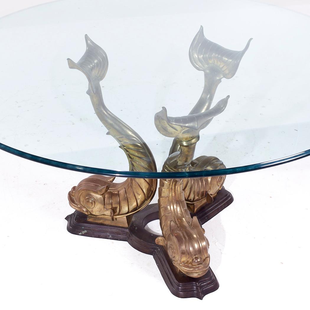 Table de salle à manger KOI en laiton du milieu du siècle Bon état - En vente à Countryside, IL