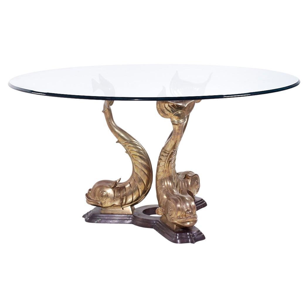 Table de salle à manger KOI en laiton du milieu du siècle