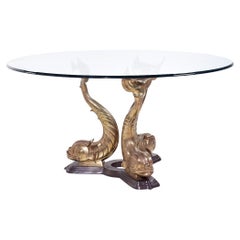 Mid Century Messing Koi Esstisch