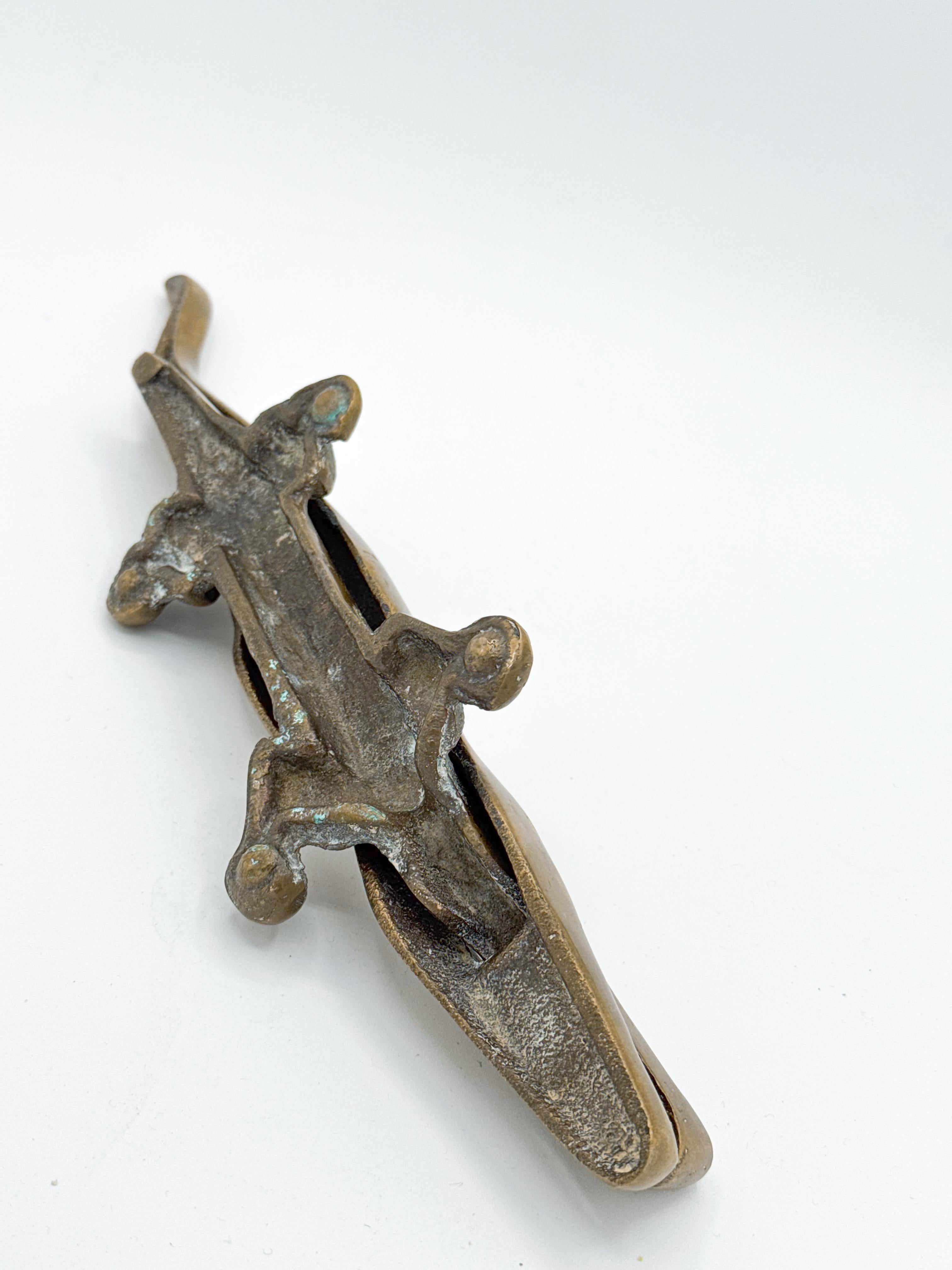 Mid-Century Brass Large Crocodile Nutcracker, Attributed to Walter Bosse, 1950s For Sale 2
