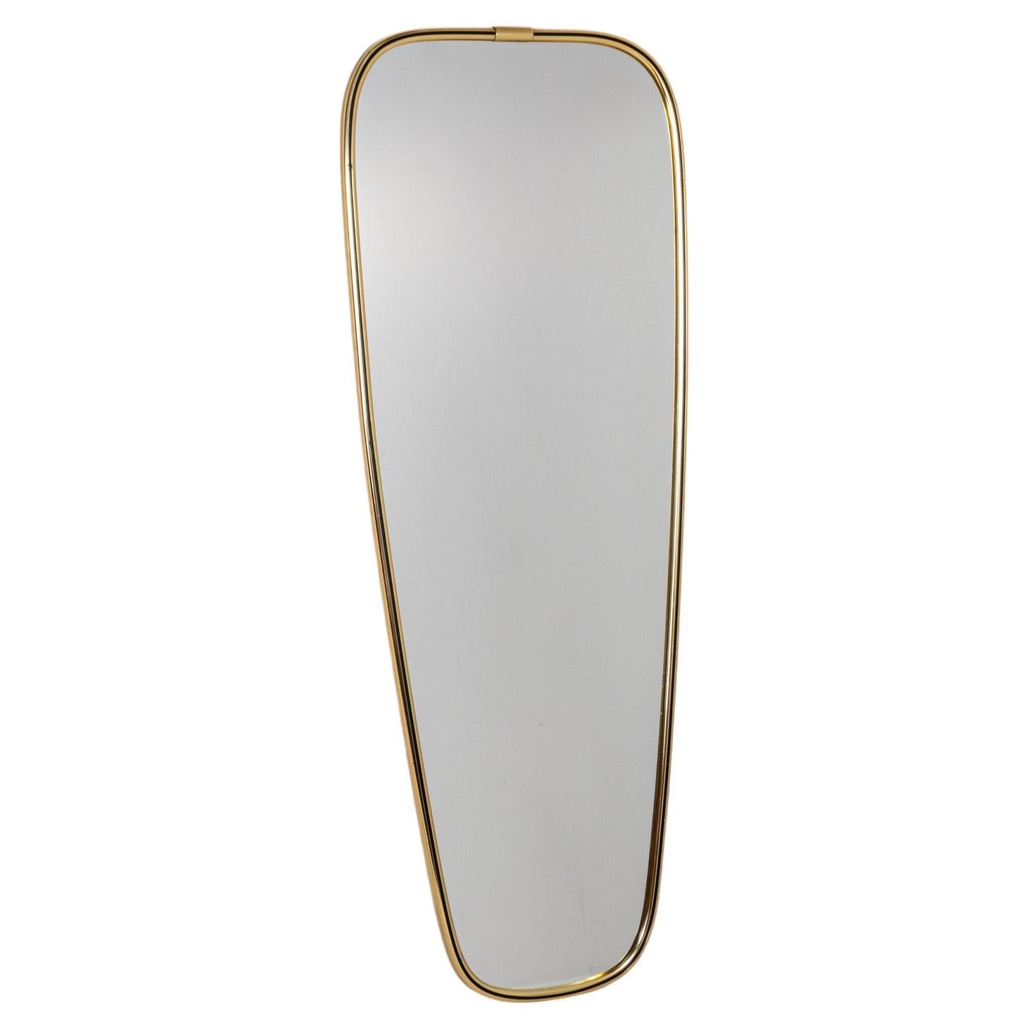 Mid-Century Brass Large Wall Mirror, 1960s