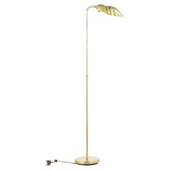 Mid-Century Modern Brass Leaf Floor Lamp