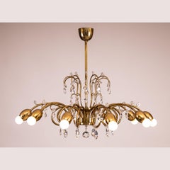 Araña Lobmeyr de latón de mediados de siglo - original