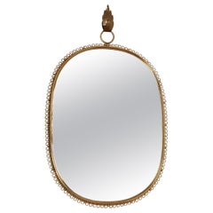 Mid-Century Brass Loop Wall Mirror by Josef Frank for Svenskt Tenn, 1950s