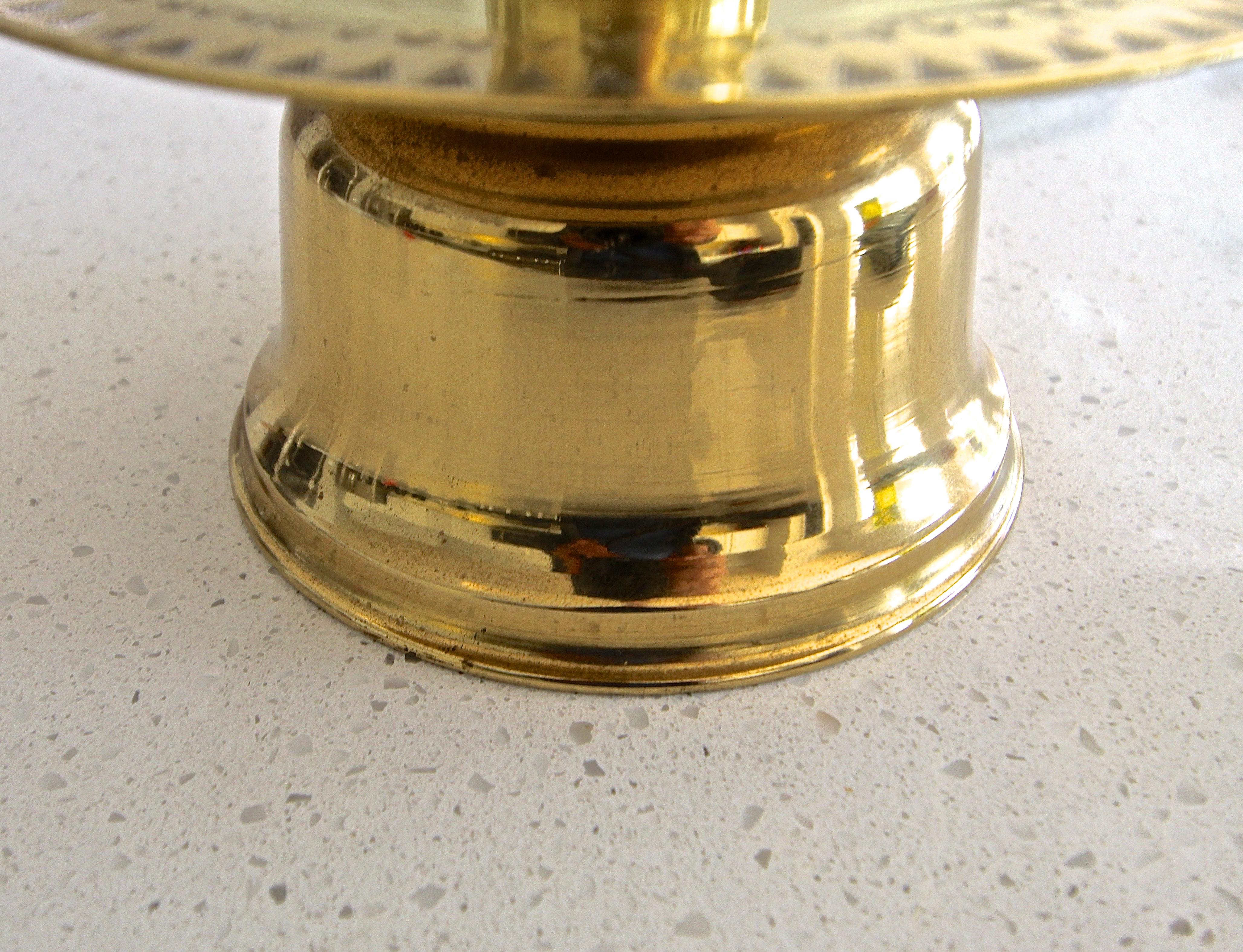 Midcentury Brass Lotus Candleholder Candelabra Feldman For Sale 2