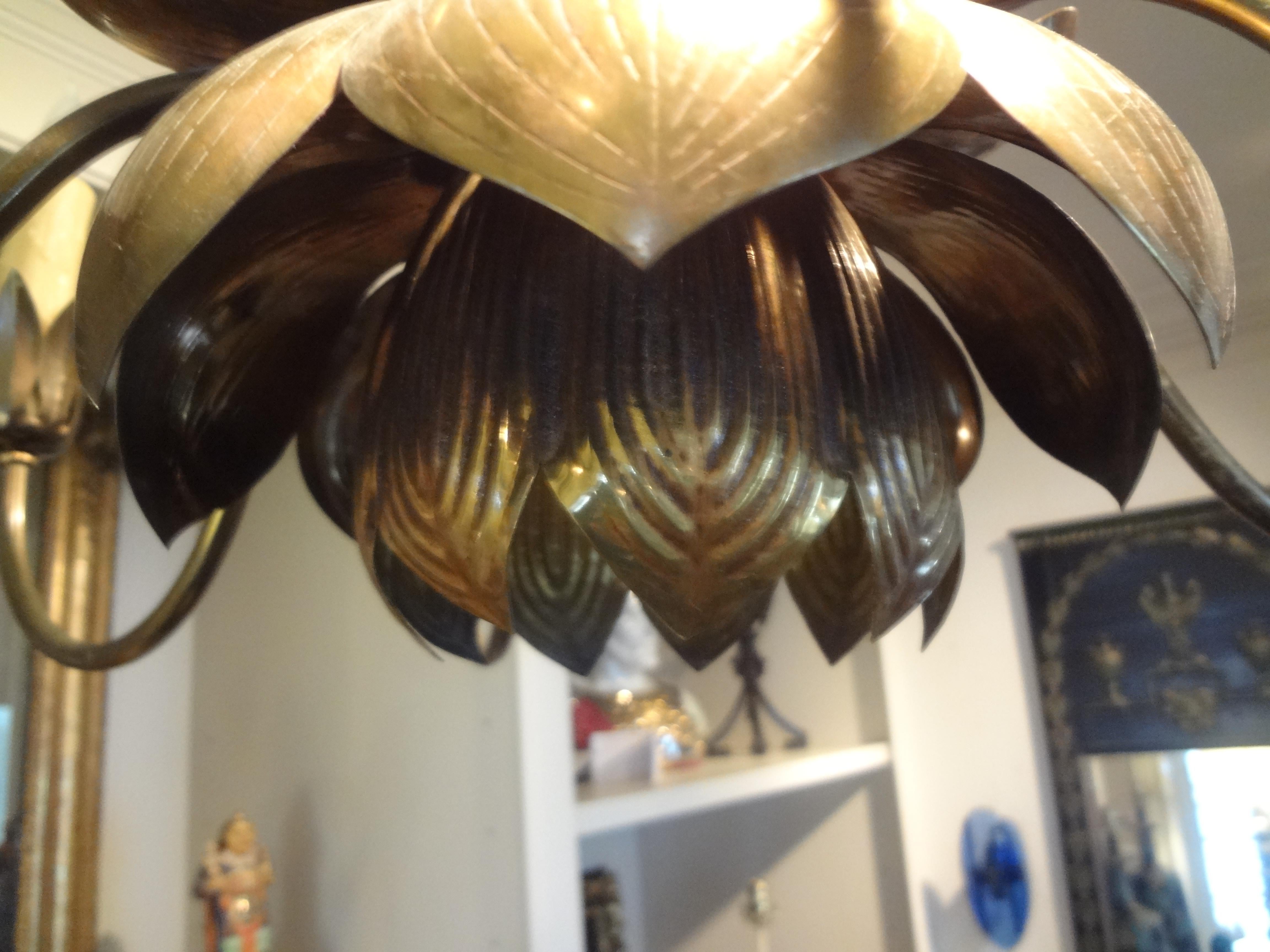 Mid-Century Brass Lotus Chandelier by Feldman Lighting Co 3