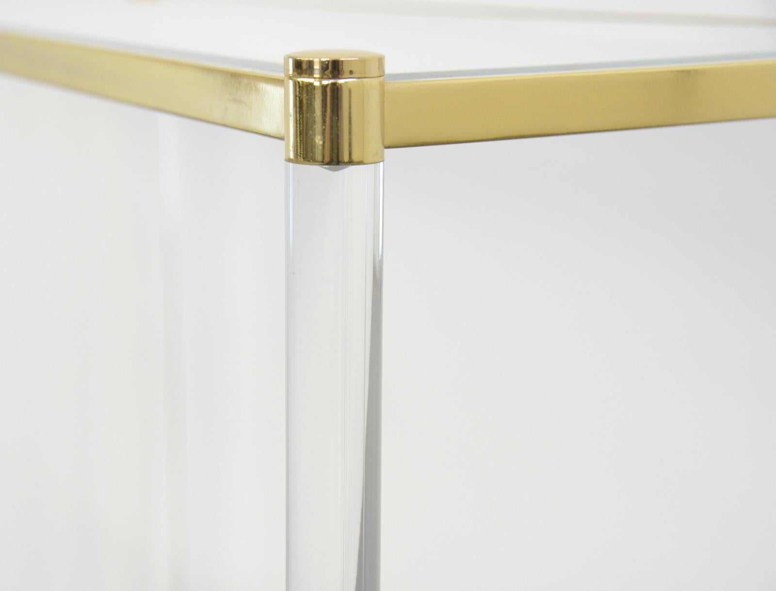 Midcentury Brass & Lucite Console Table In Good Condition In Gloucester, GB