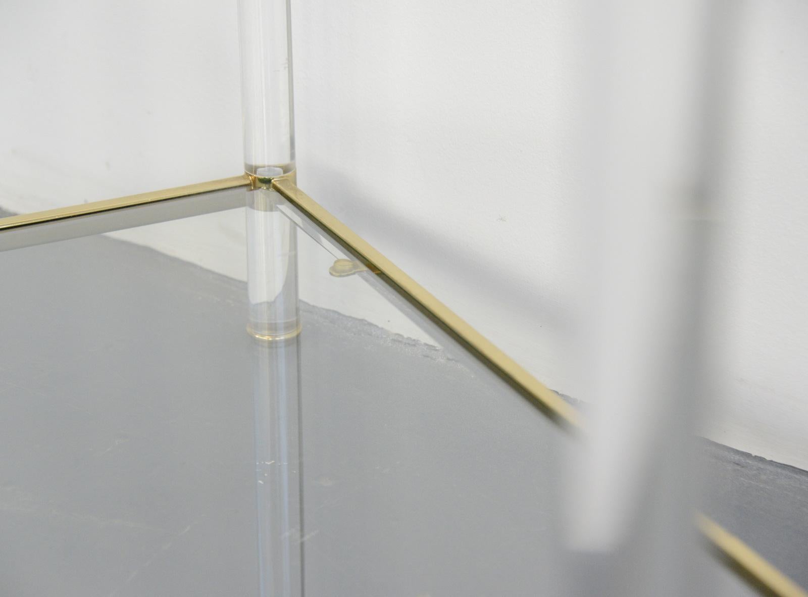 Midcentury Brass & Lucite Console Table 1