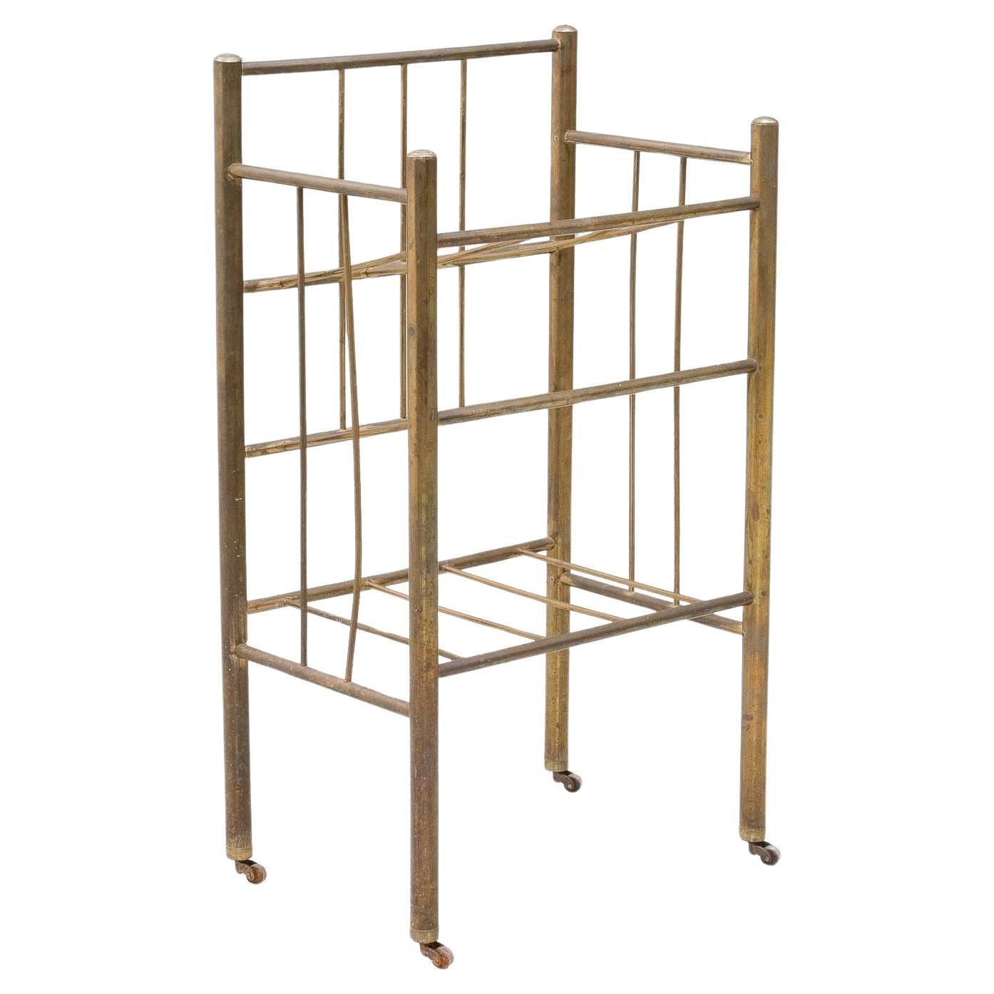 Mid-Century Brass Magazine Rack